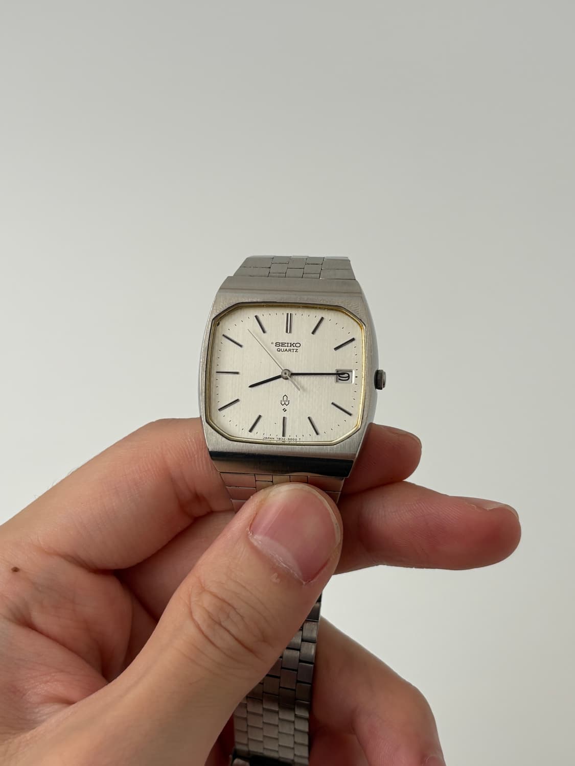 70s emblem silver square quartz 상품이미지3