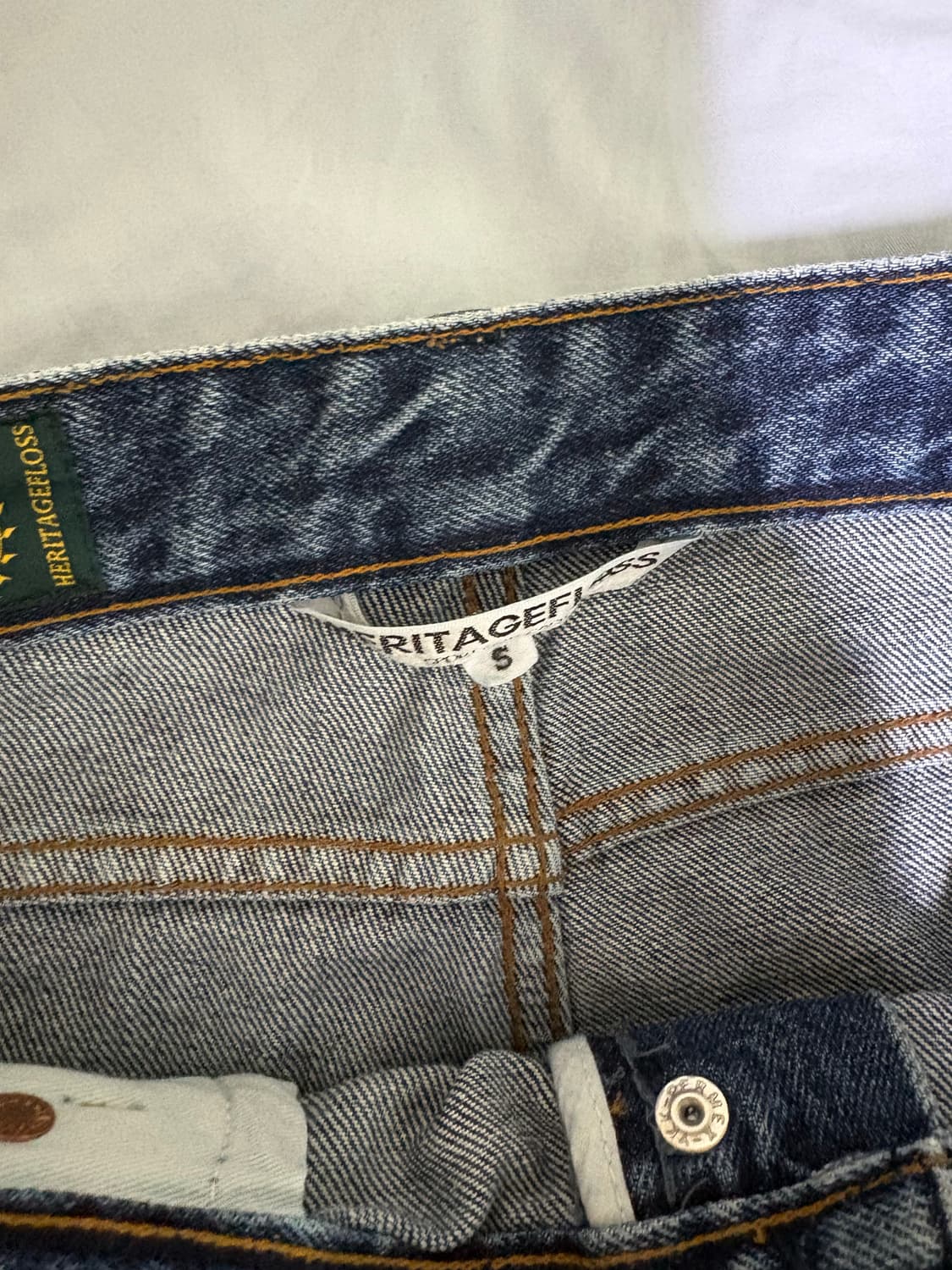 헤리티지플로스 스톤워시드 배기 데님 S 상품이미지3