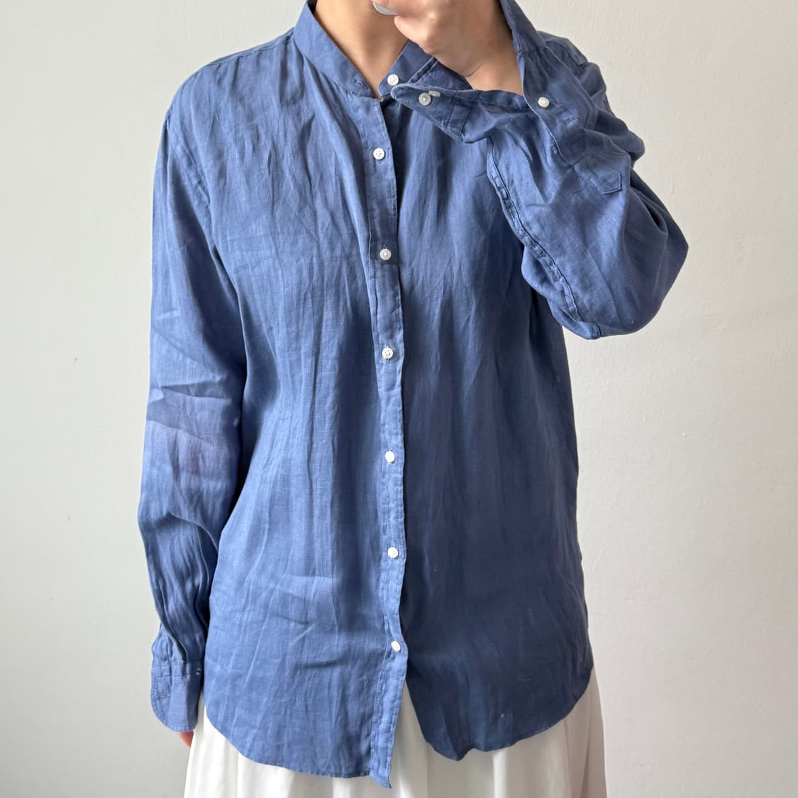 [L] 마시모두띠 린넨 블루 셔츠 상품이미지2