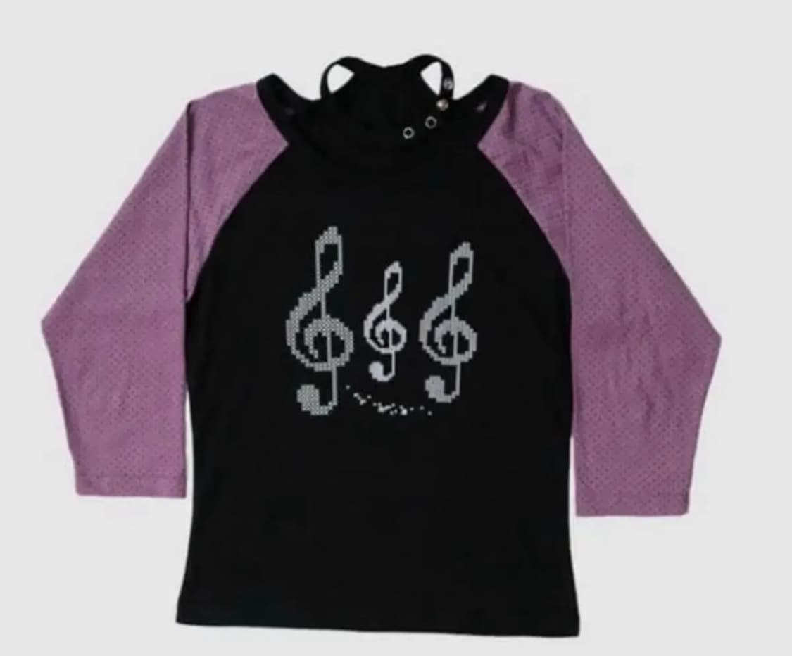 인앤양인하모니 멜로디티셔츠 블랙 퍼플 상품이미지1