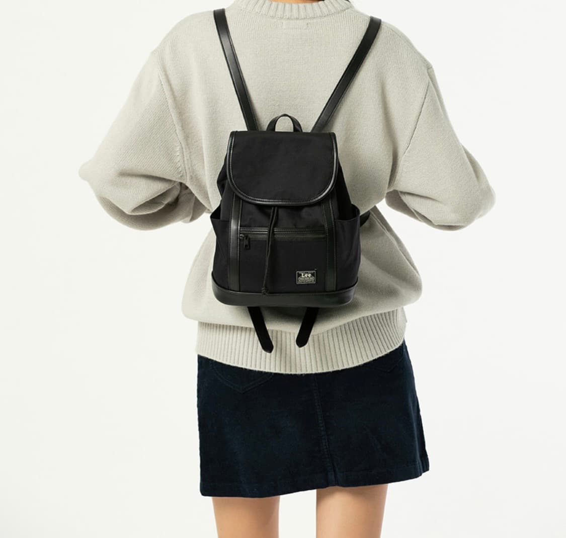 lee 배색 나일론 미니 백팩 블랙 상품이미지2