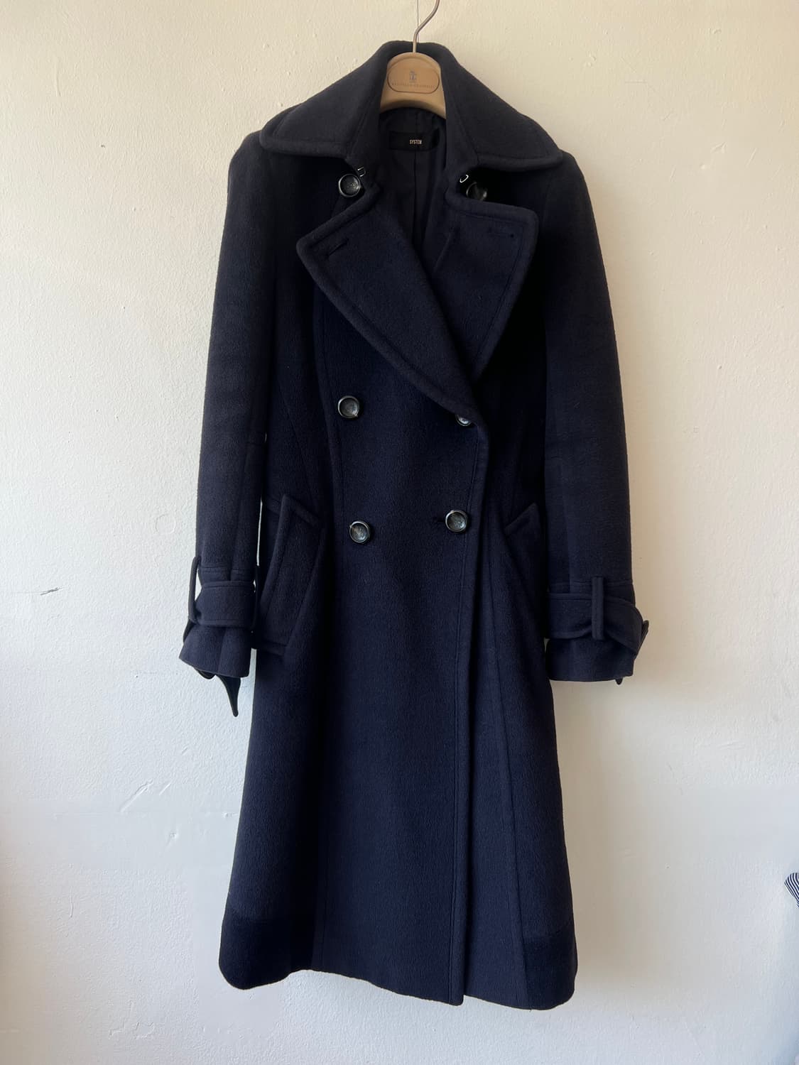시스템 여성 네이비 울코트 더블코트 상품이미지2
