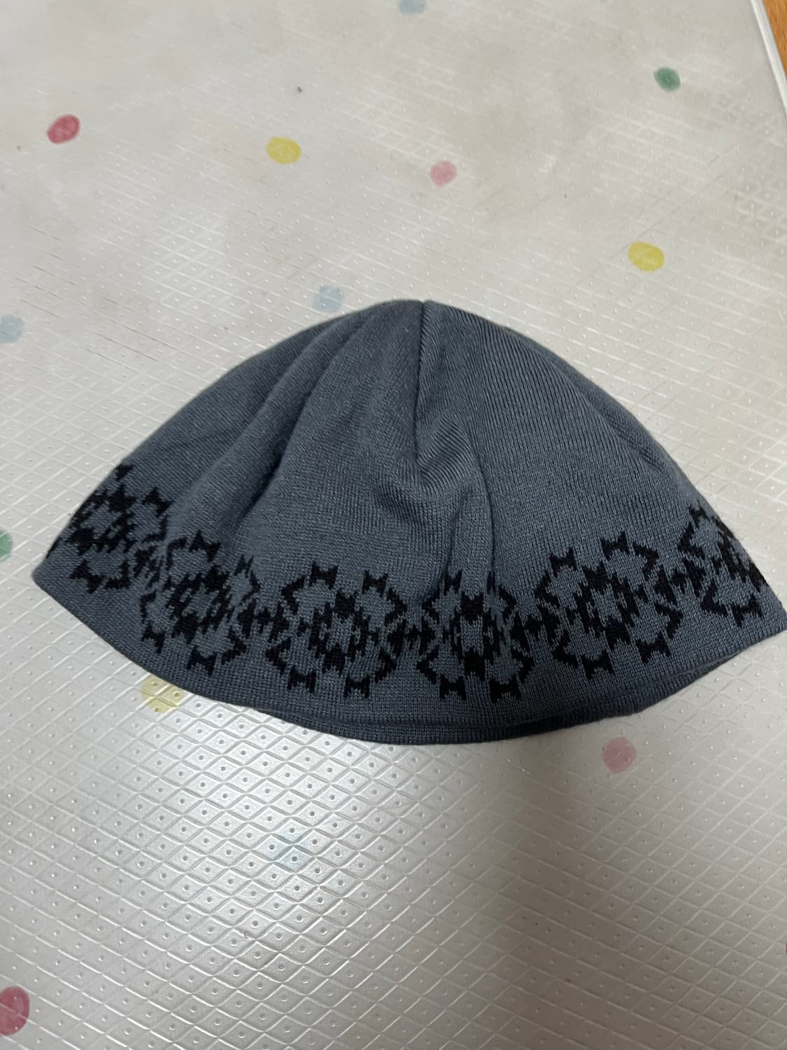 아이돈워너셀 자카드비니 회색 상품이미지1