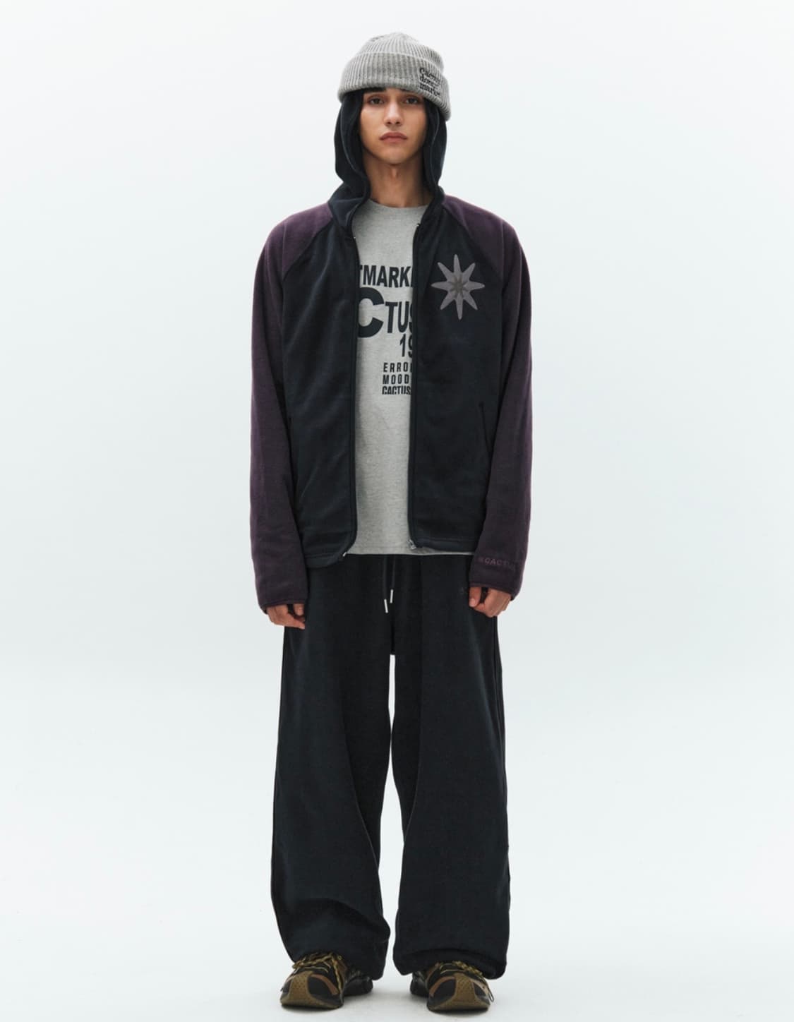 캑터스도넛마켓 Star Embroidery Fleece Hood Zip- 상품이미지2