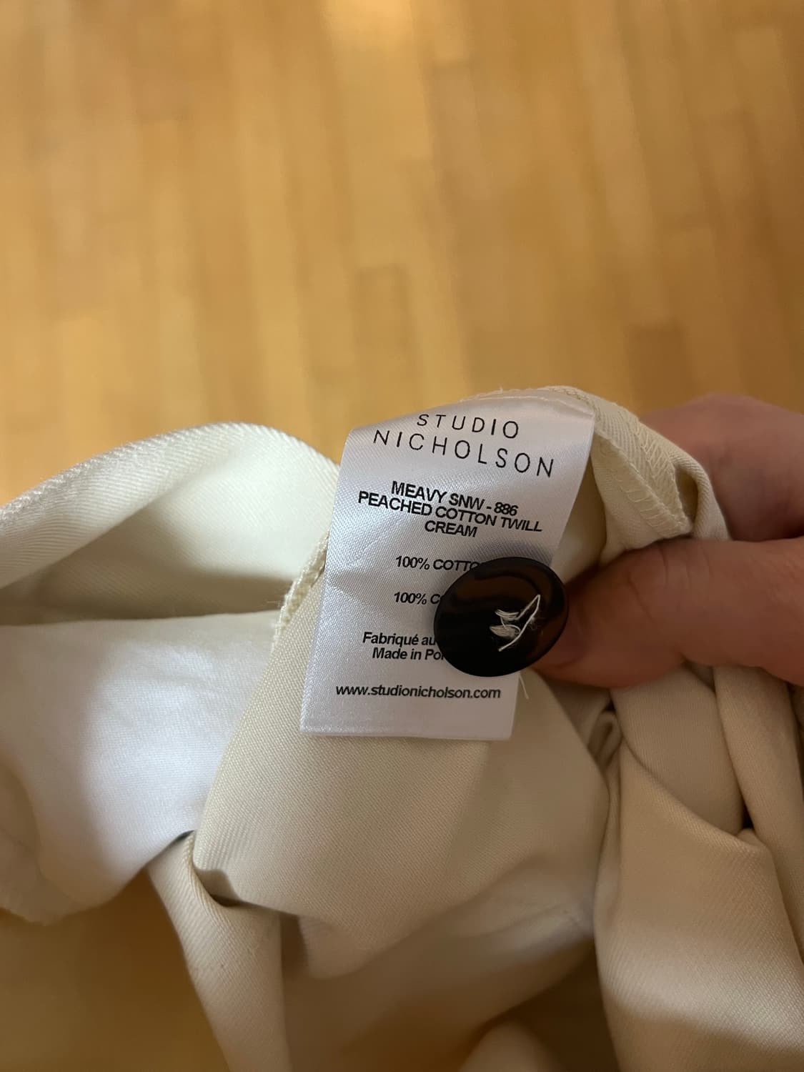 (한번 착용) 스튜디오 니콜슨 Meavy 아이보리 팬츠 상품이미지3