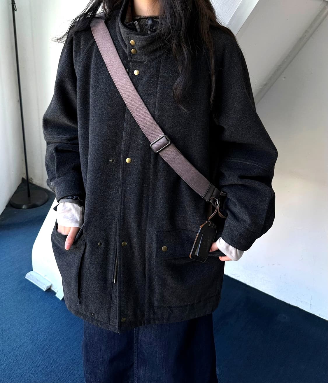 Mosser wool blend mil design mid coat 상품이미지1