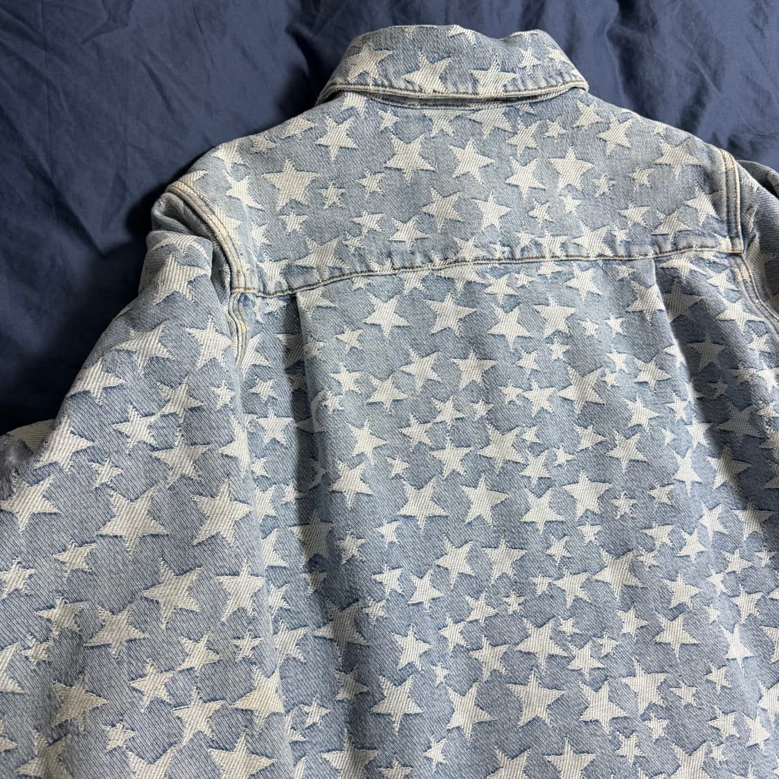 (M) ERL 이알엘 스타 패턴 데님 셔츠 상품이미지5