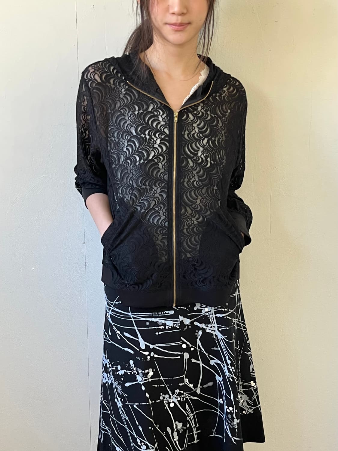 swing by 시스루 후드자켓 상품이미지7