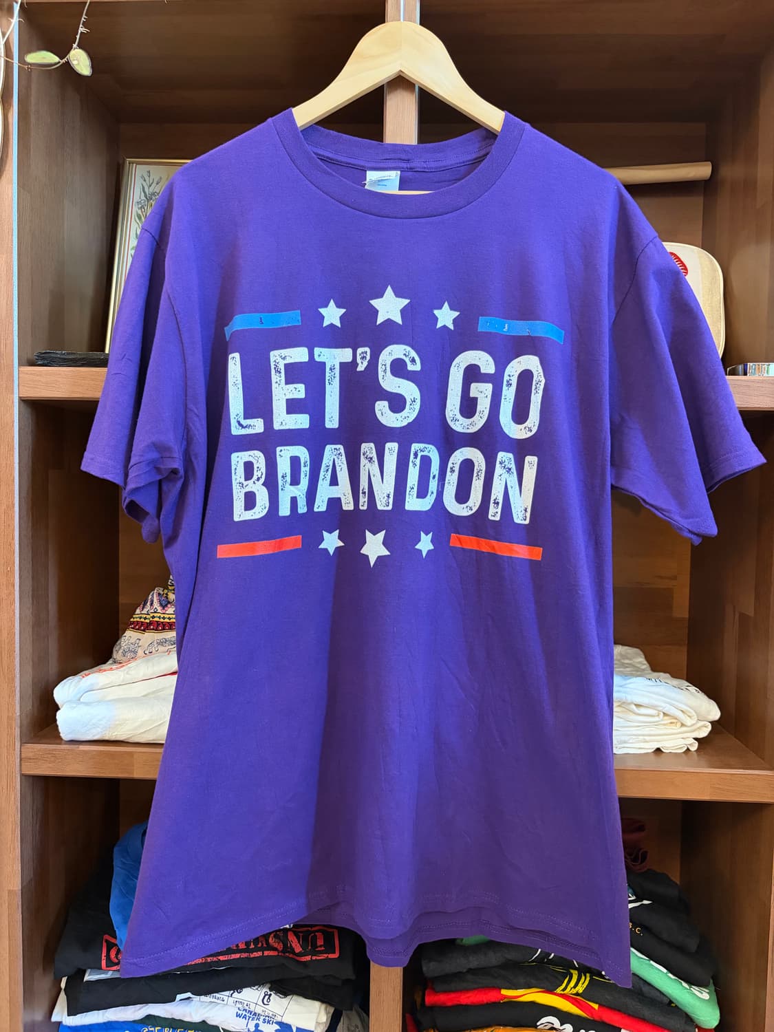 포트앤컴퍼니 퍼플 레츠고 브랜든 프린팅 반팔티 (XL) 상품이미지5