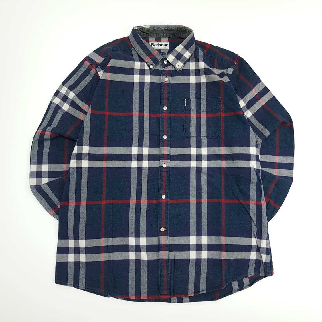 CN673 L 바버 클래식 블랙워치 타탄체크 플란넬 긴팔 셔츠 남방 상품이미지1