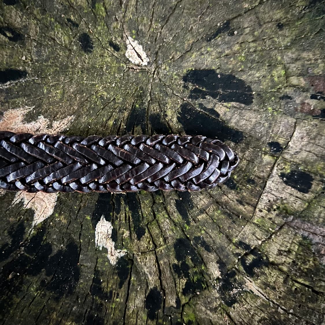 브레이디드 다크 초콜릿 리얼 레더 벨트 상품이미지4