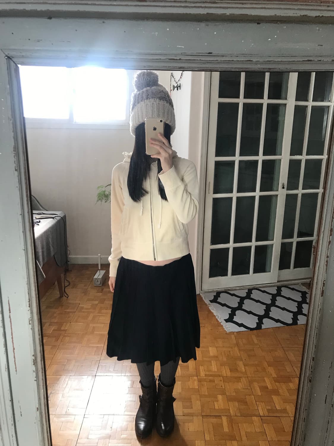  vintage navy pleats skirt 상품이미지2