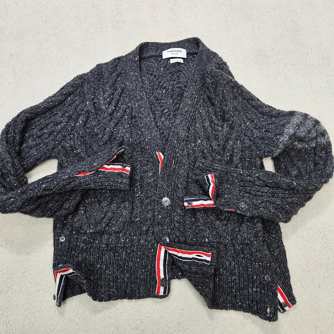 톰브라운 사선 케이블 모헤어 울 가디건 3 상품이미지4