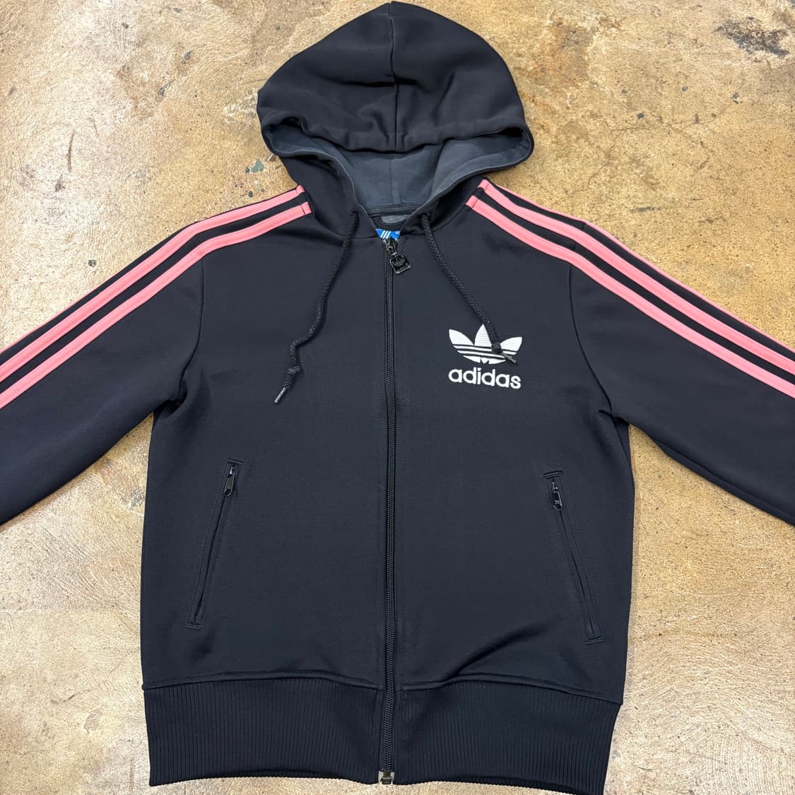 [정품/90] 아디다스 파이어버드 블랙 핑크 삼선 후드 집업 b18 상품이미지3
