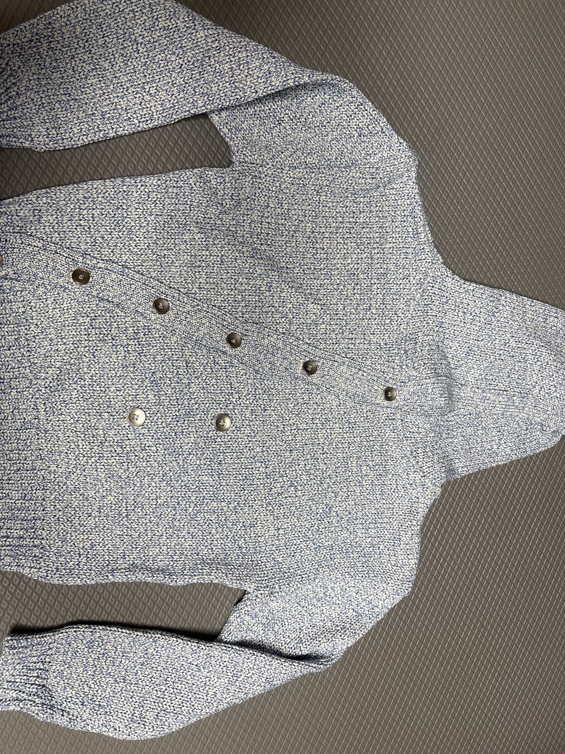 와이이이엘 Leey diagonal hooded cardigan blue 상품이미지4