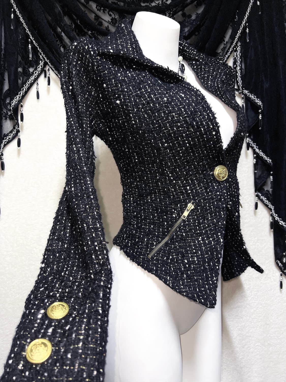 d.i.a 다이아 오네갸루 히메 고스펑크 고딕 트위드 금장 버튼 자켓 상품이미지1