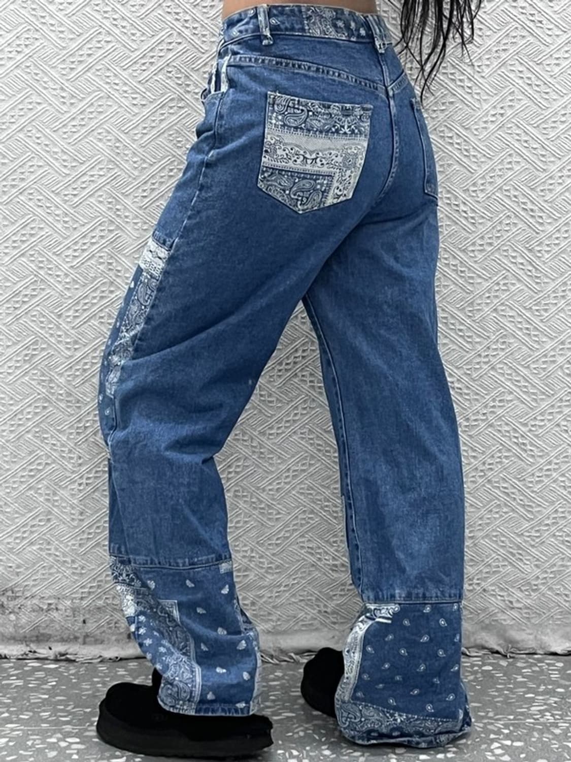 밸리걸 빈티지 코지룩 페이즐리 패치워크 데님팬츠 10 C09102 상품이미지2