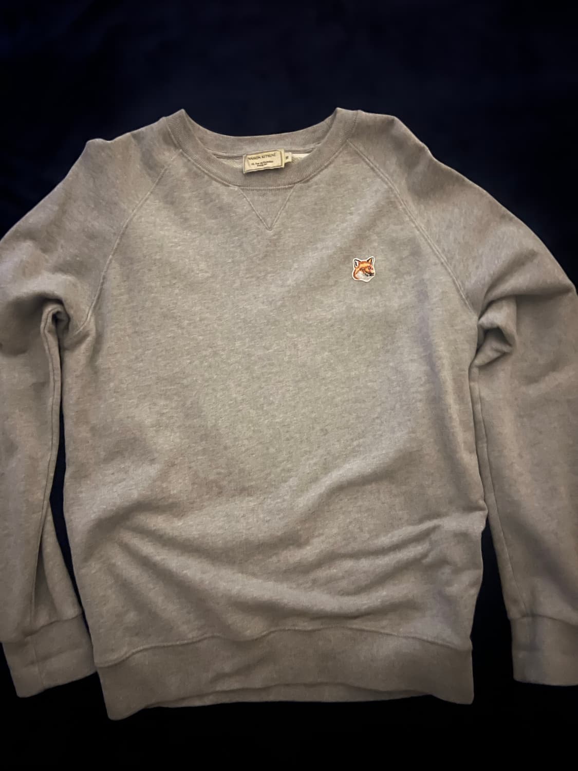 메종 키츠네 폭스 헤드 패치 레귤러 스웨트셔츠 라이트 그레이 멜란지 상품이미지1