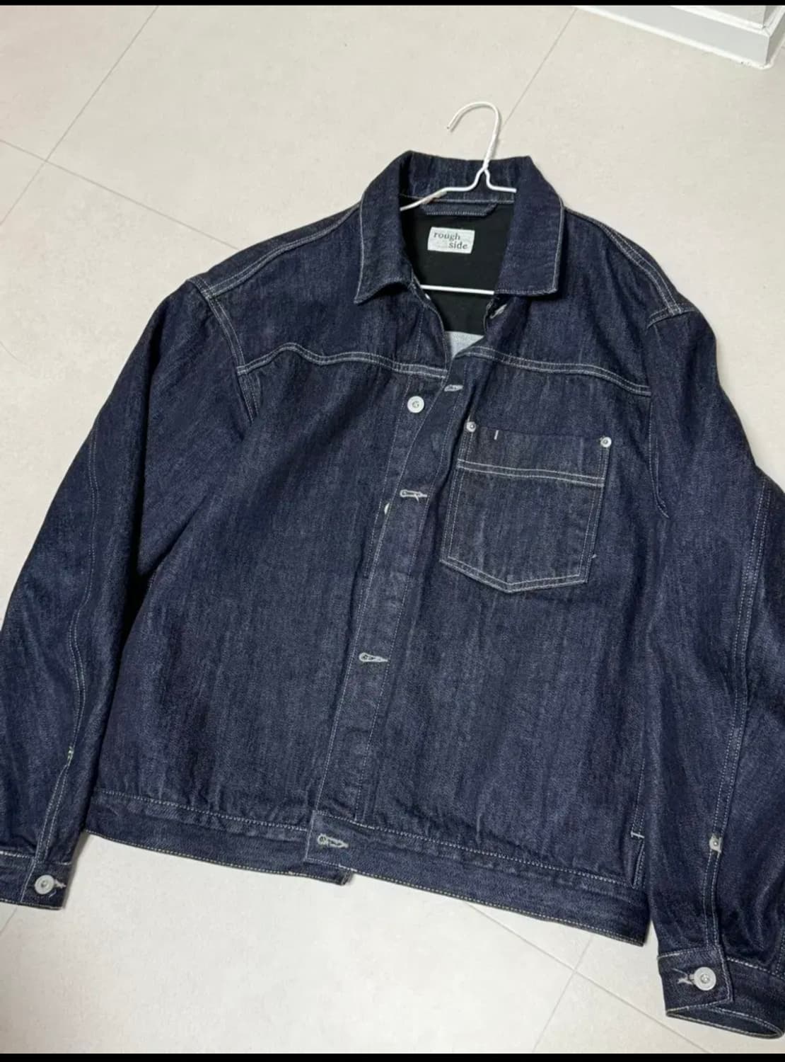 [2] 러프사이드 24FW 드레이프 데님 자켓 원워시드 상품이미지1