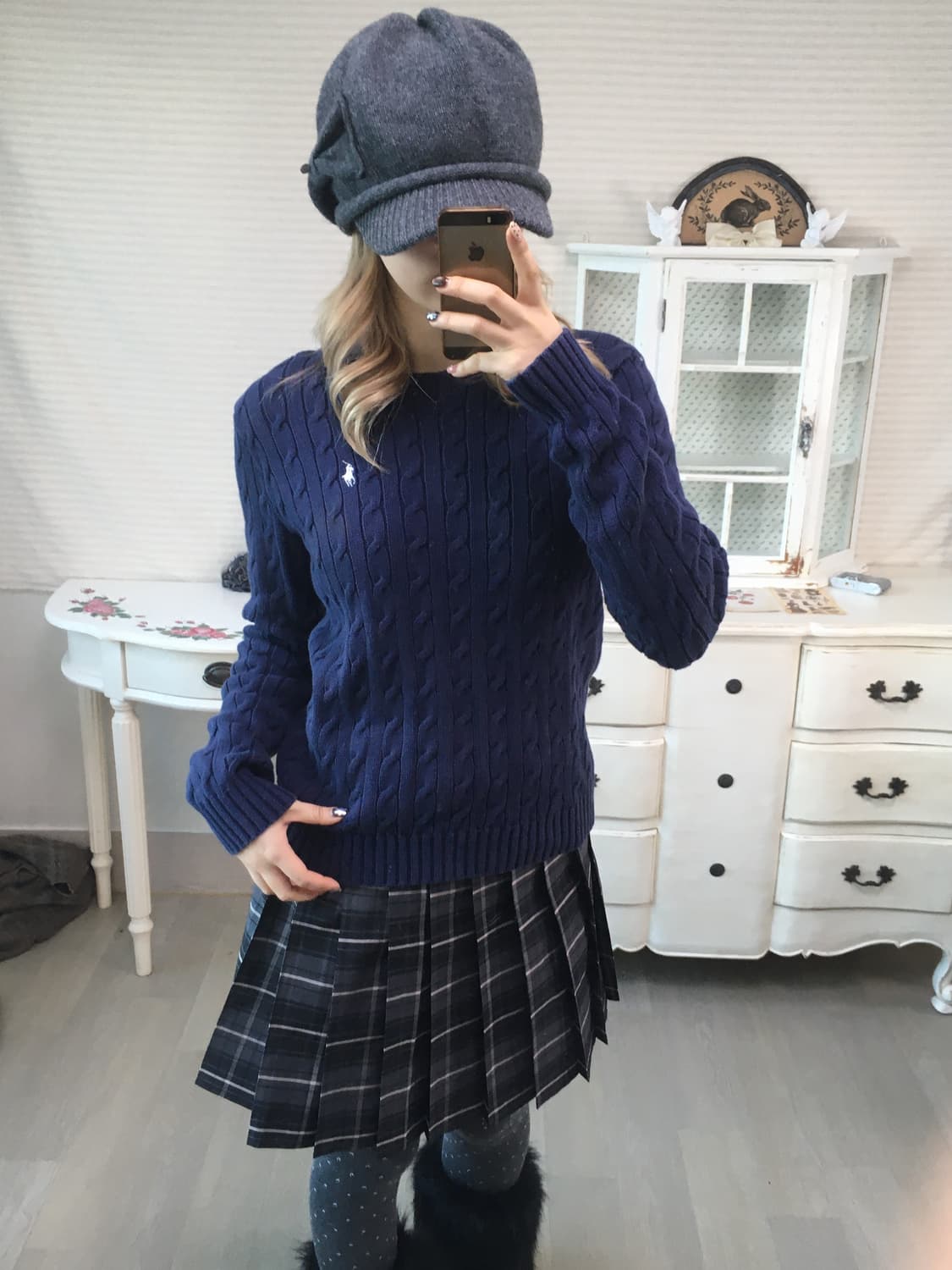 Polo Ralph Lauren 랄프로렌 네이비 꽈배기 니트 상품이미지1