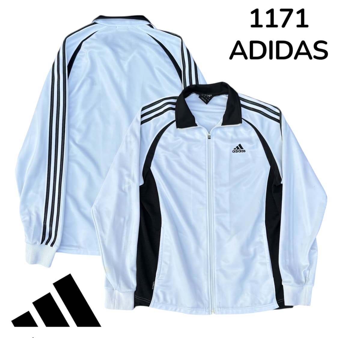 00s 아디다스 화이트 블랙 삼선 올드스쿨 져지 L 상품이미지1