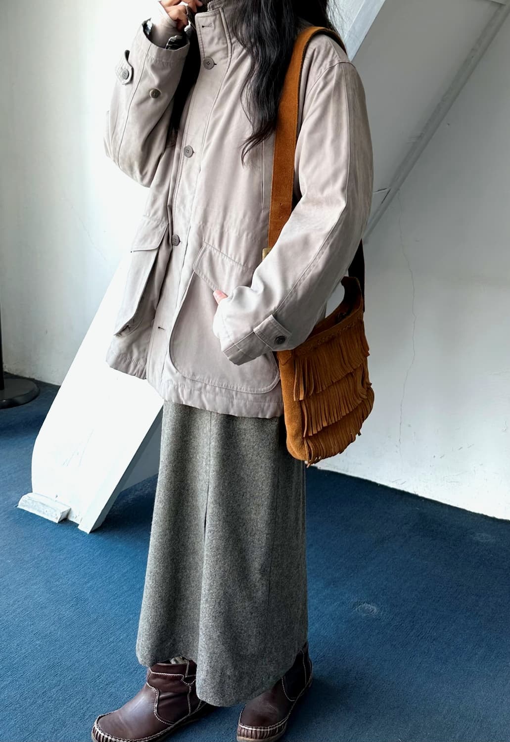 Stand collar padded mil mid coat 상품이미지8