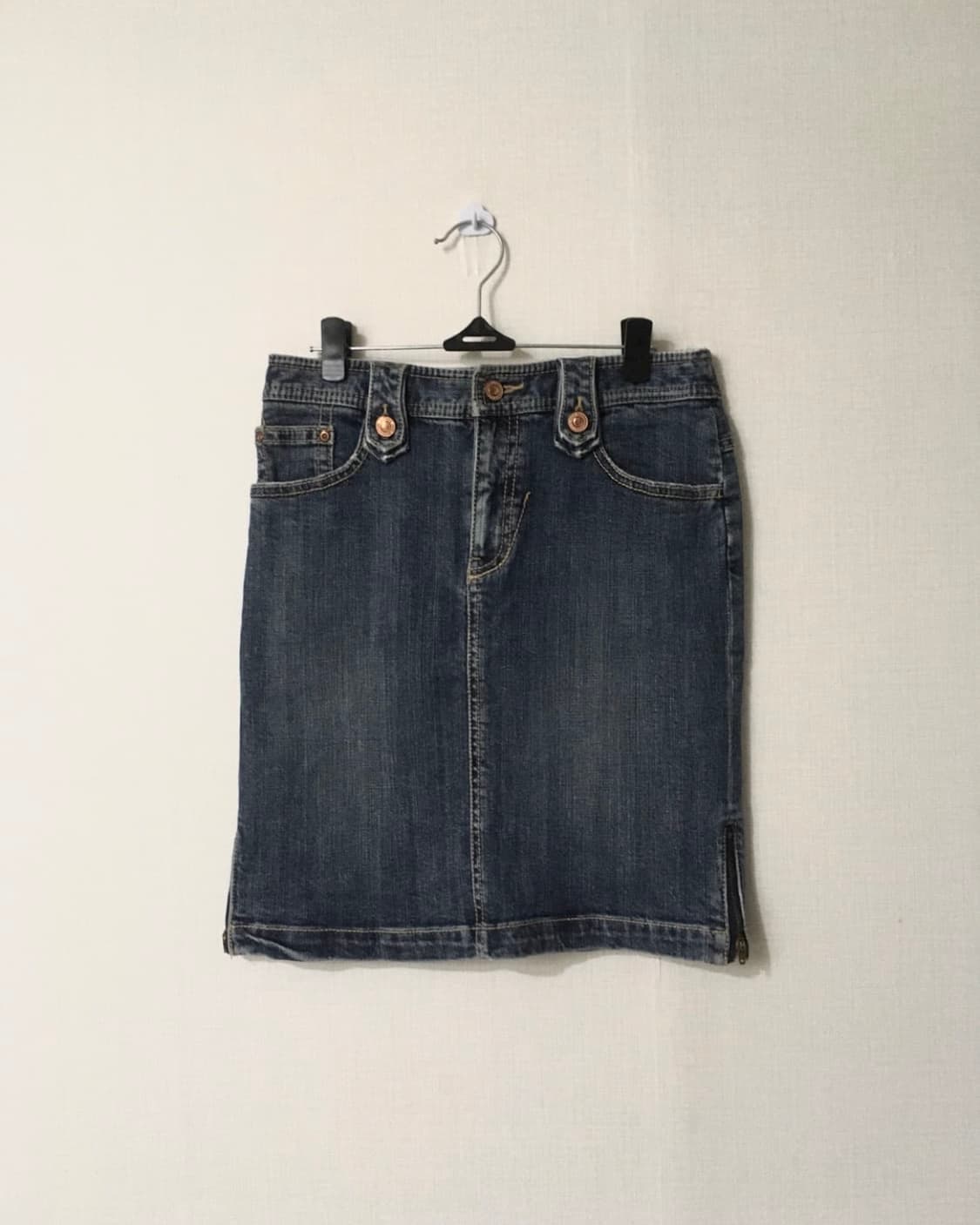 detail denim midi skirt 상품이미지1