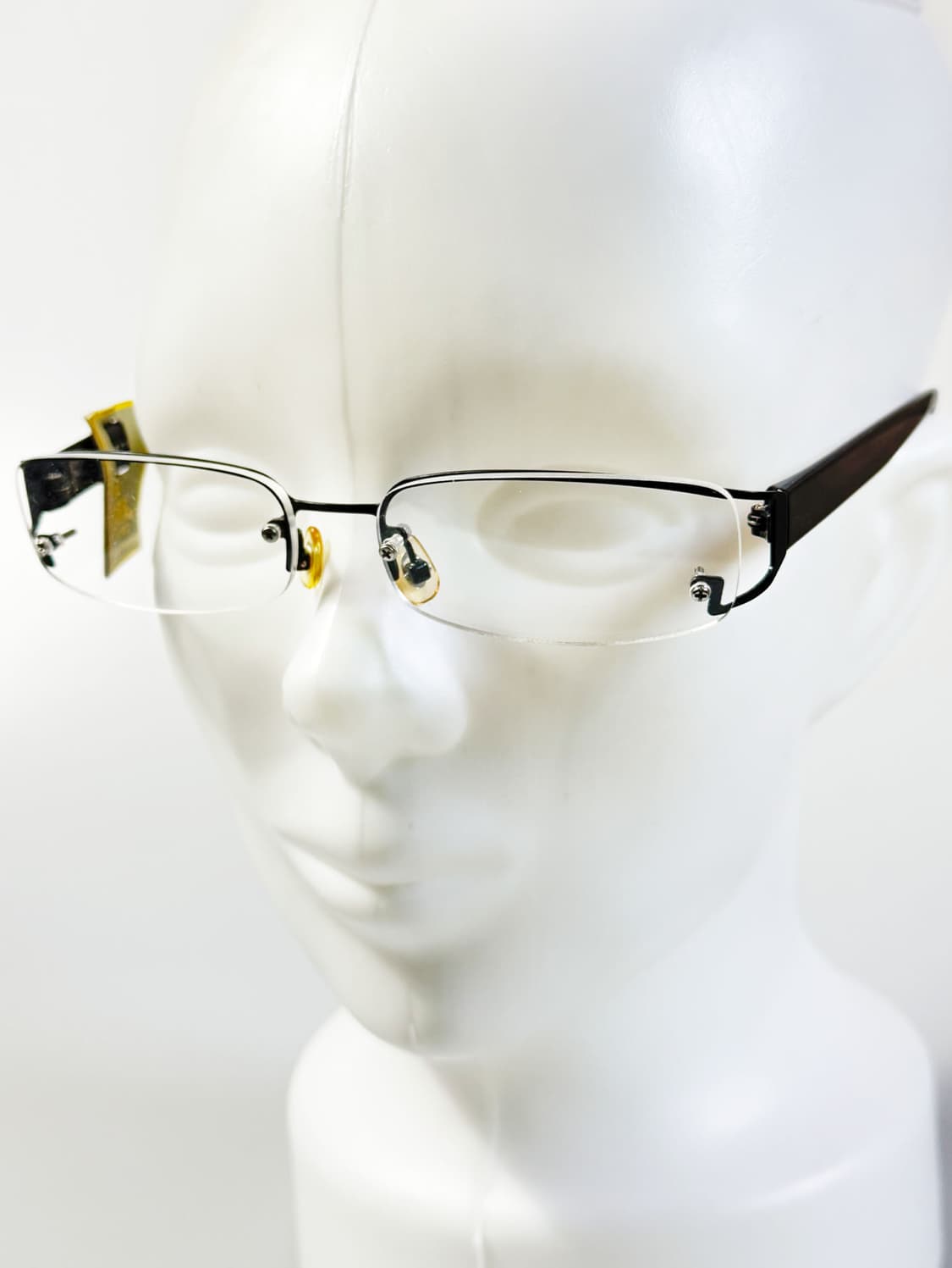 DARK 블랙 무테 스퀘어 메탈 프레임 빈티지 안경 상품이미지8