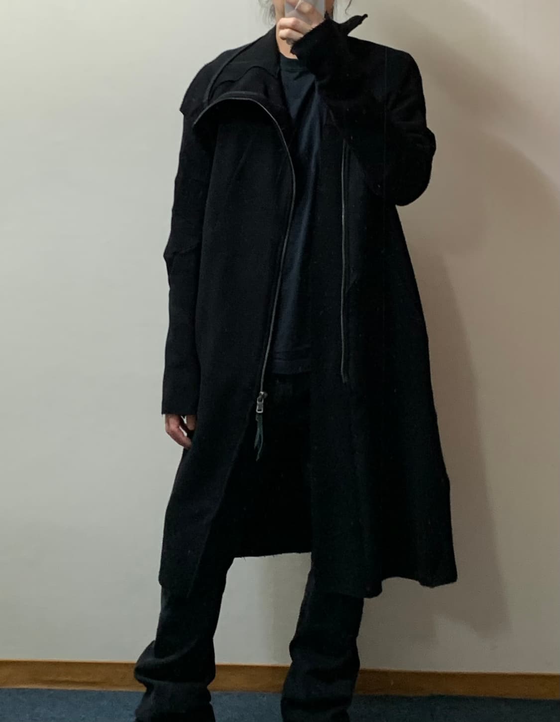 Leon emanuel blanck 버진울 하이넥 롱 코트 상품이미지10