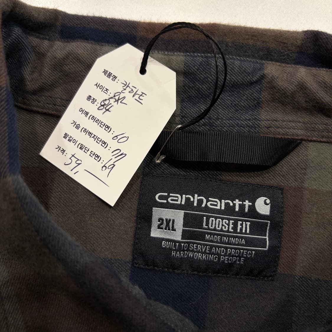 [2XL] 칼하트 루즈핏 체크 셔츠 남방 D474 상품이미지5