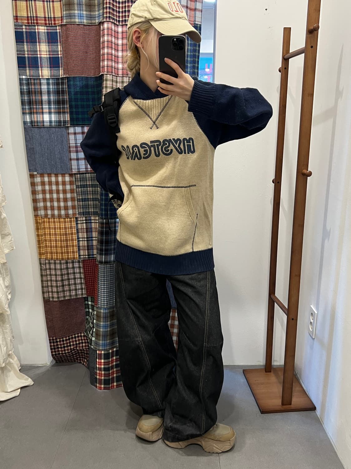 히스테릭글래머 네이비 니트 후드티 상품이미지2