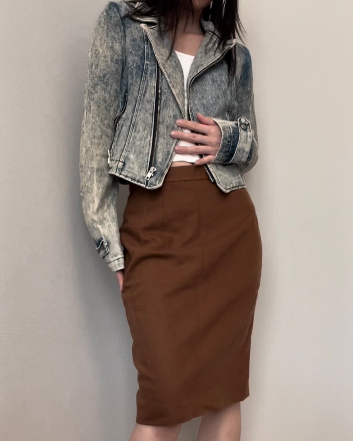 snow washing denim rider jacket 상품이미지2