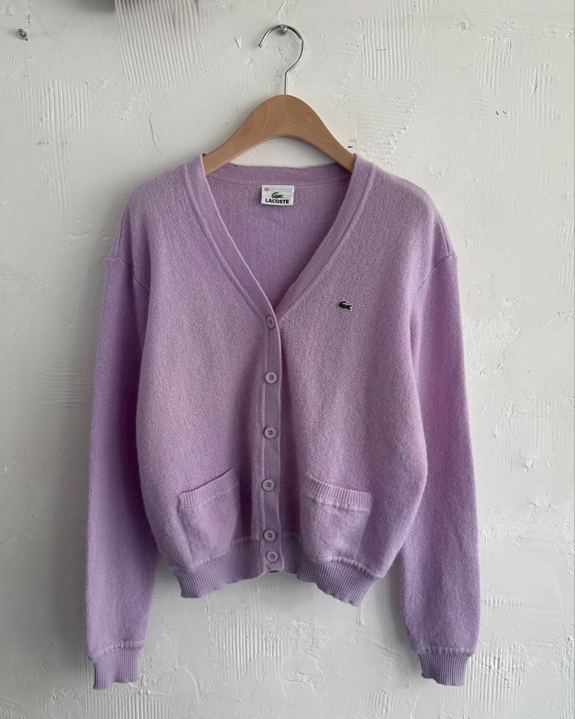Lacoste 라코스테 라벤더 울 브이넥 가디건 상품이미지1