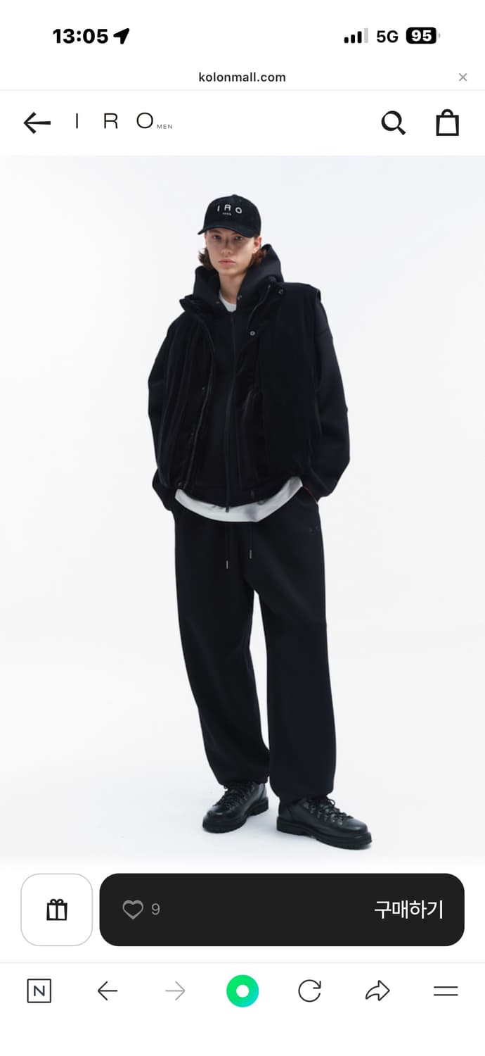 이로 맨 iro men 벨벳 다운 베스트 XL 상품이미지1