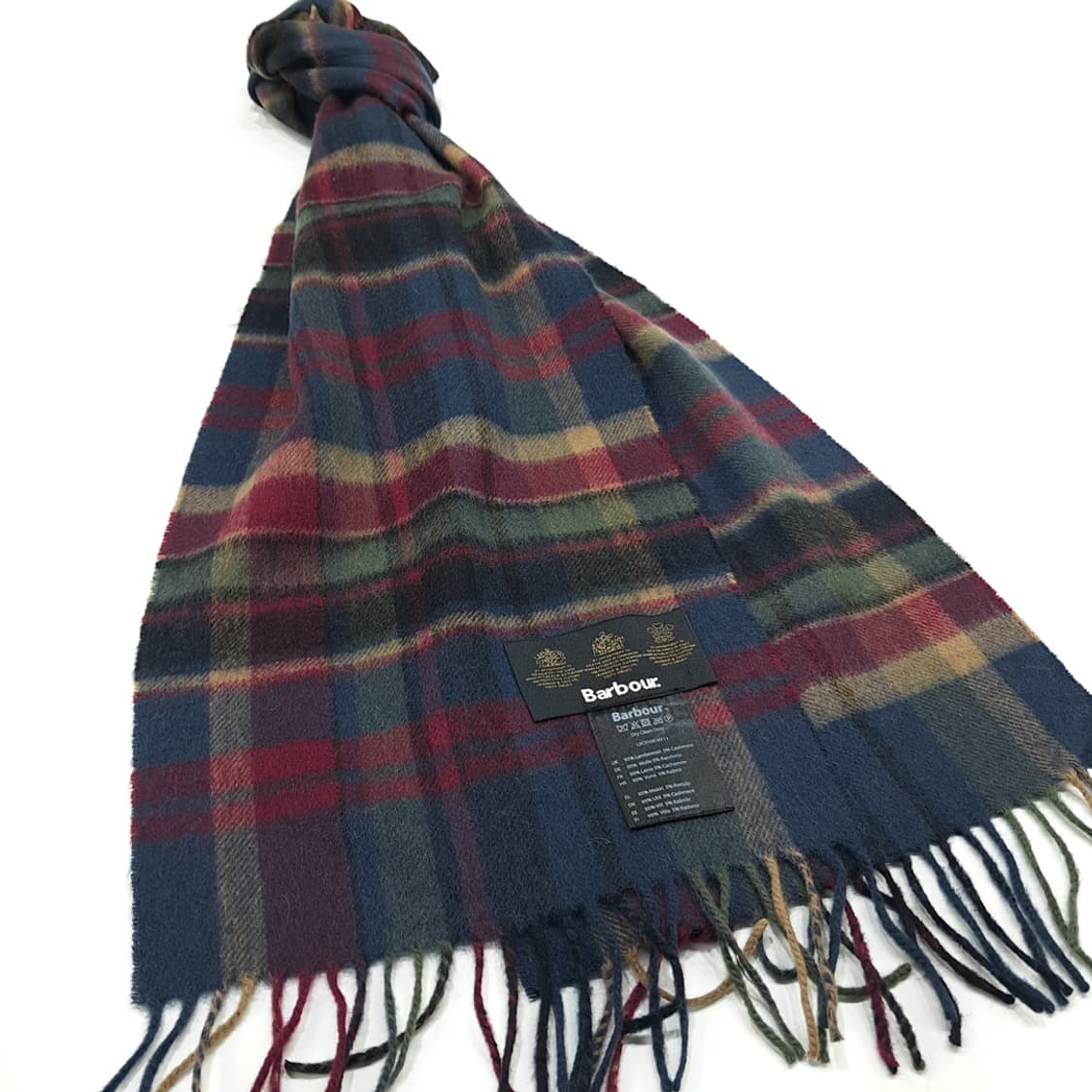 MX241 바버 퍼플 로얄 타탄체크 램스울 캐시미어 목도리 머플러 상품이미지2