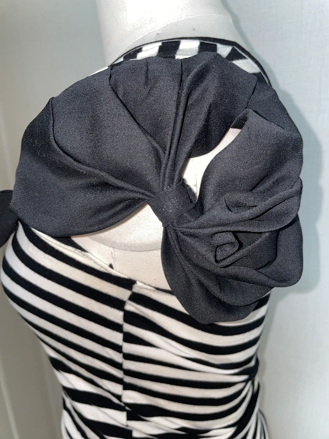 리본 디테일 스트라이프 갸루 탑 상품이미지2