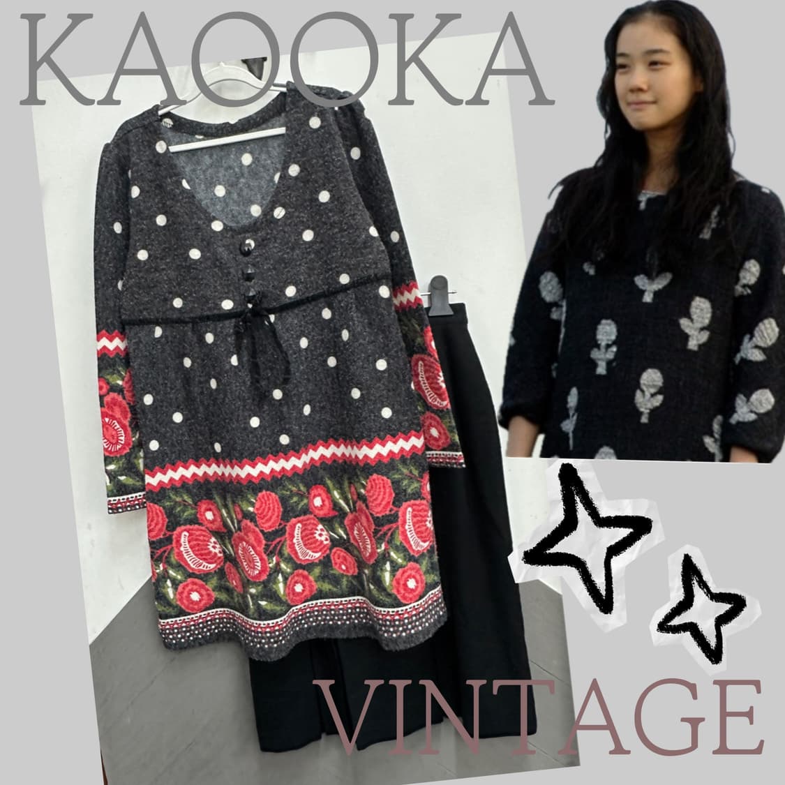 🍓하구미의 도트맛 코디세트🍓 그런지 히메갸루 블랙갸루 원피스 스커트 상품이미지1