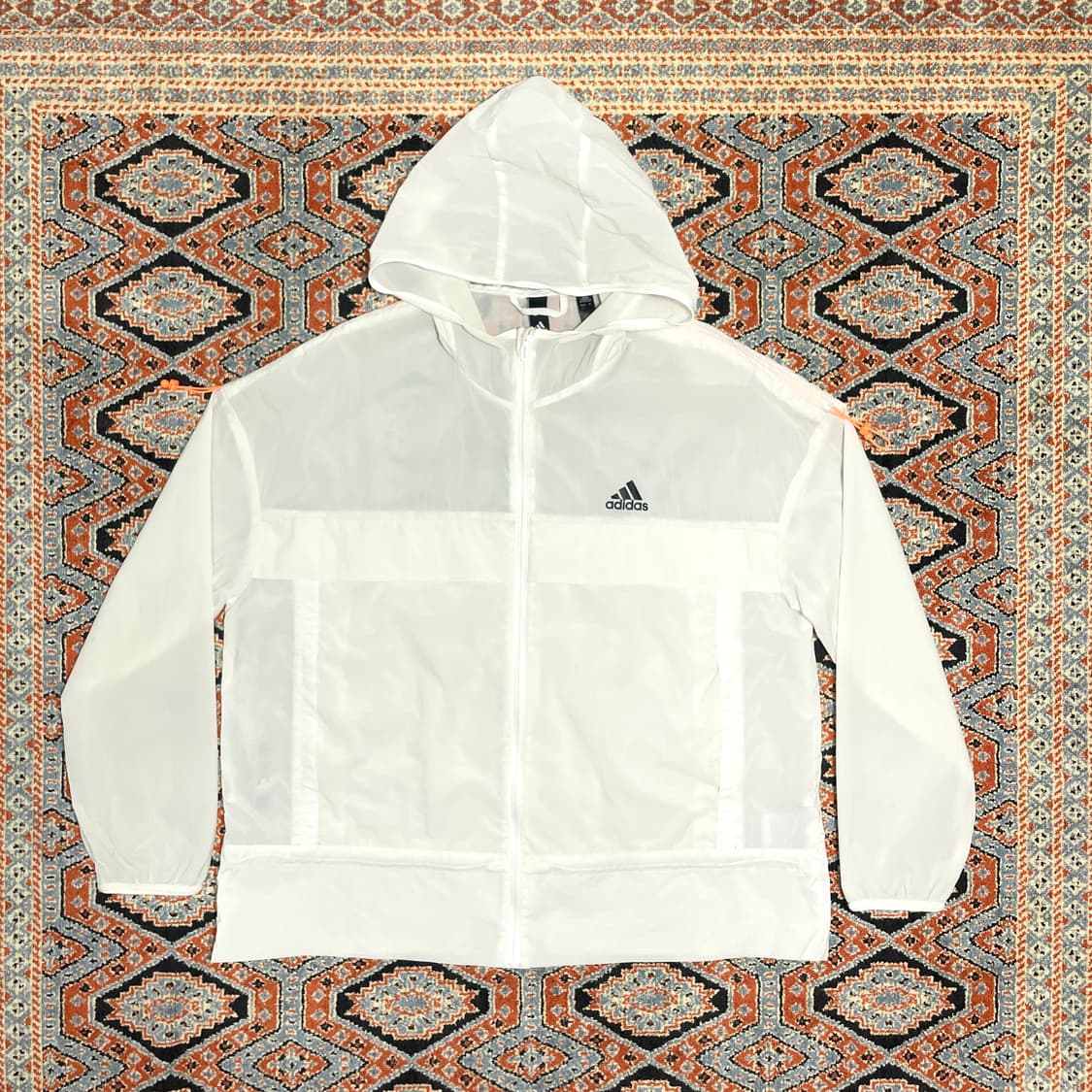 아디다스 삼각로고 화이트 경량 바람막이 점퍼 남성L 상품이미지1