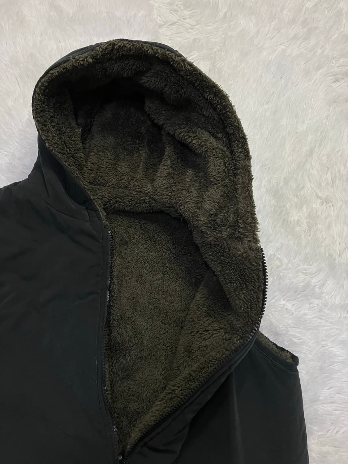 빈티지 블랙 후리스 패딩 조끼 y2k 스트릿 갸루 펑키 일본빈티지 상품이미지4