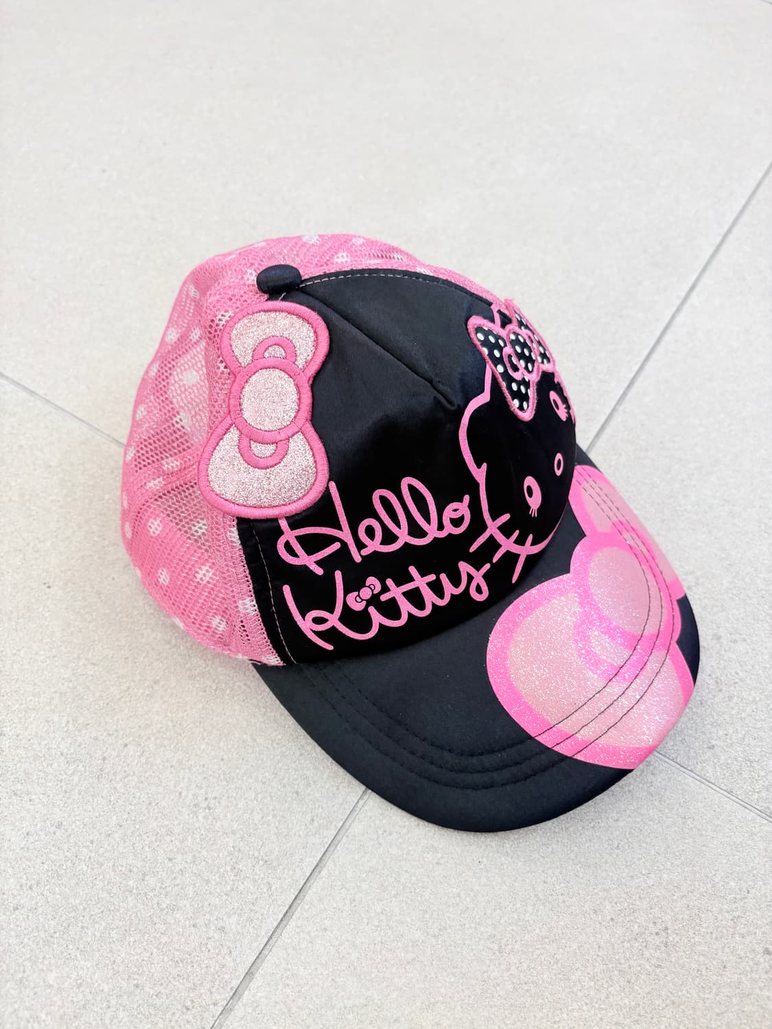 핑크 리본 키티 메쉬캡 상품이미지2