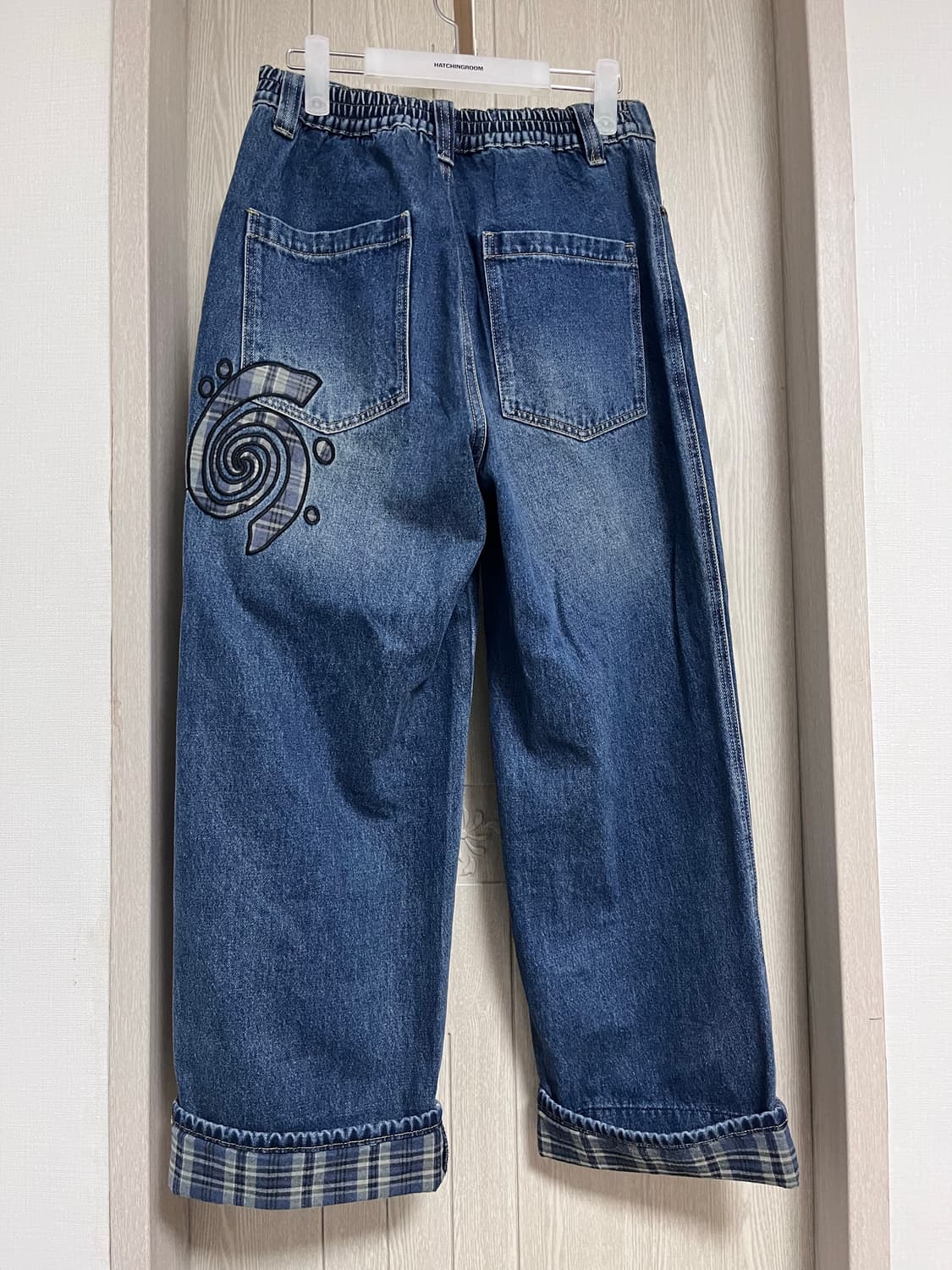 어반스터프 언커버 체크 데님 팬츠 (다크 블루) 상품이미지3