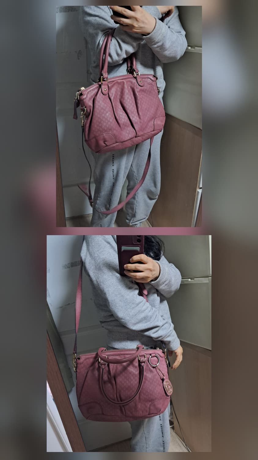 정품 구찌 백 마이크로시마 핑크 숄더백 토트백 3way 가방 상품이미지10