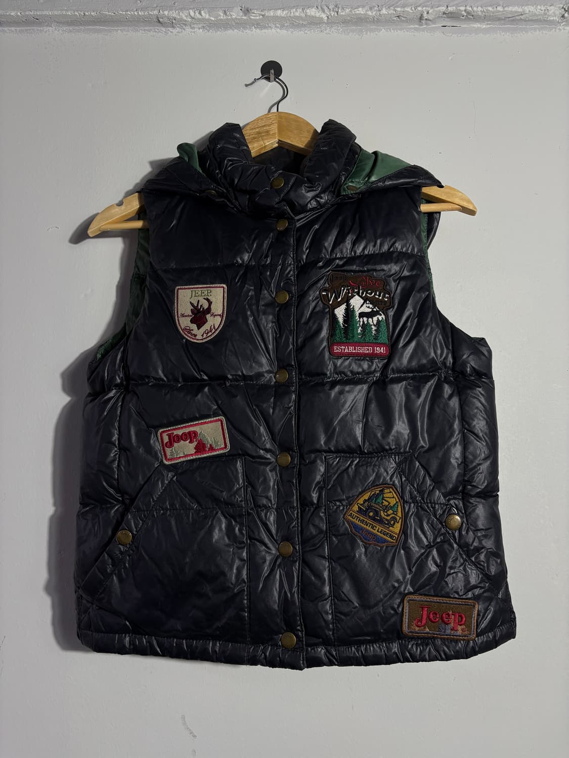 지프 후드 패치포인트 리버시브 양면조끼패딩 (무료배송/S사이즈) 상품이미지1