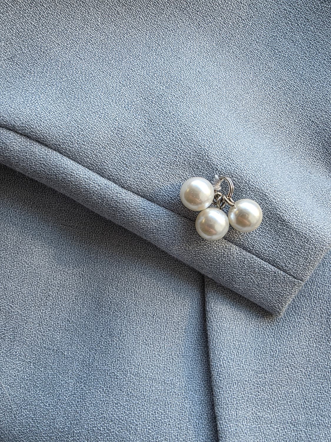 노카라 진주 원버튼 자켓 상품이미지4