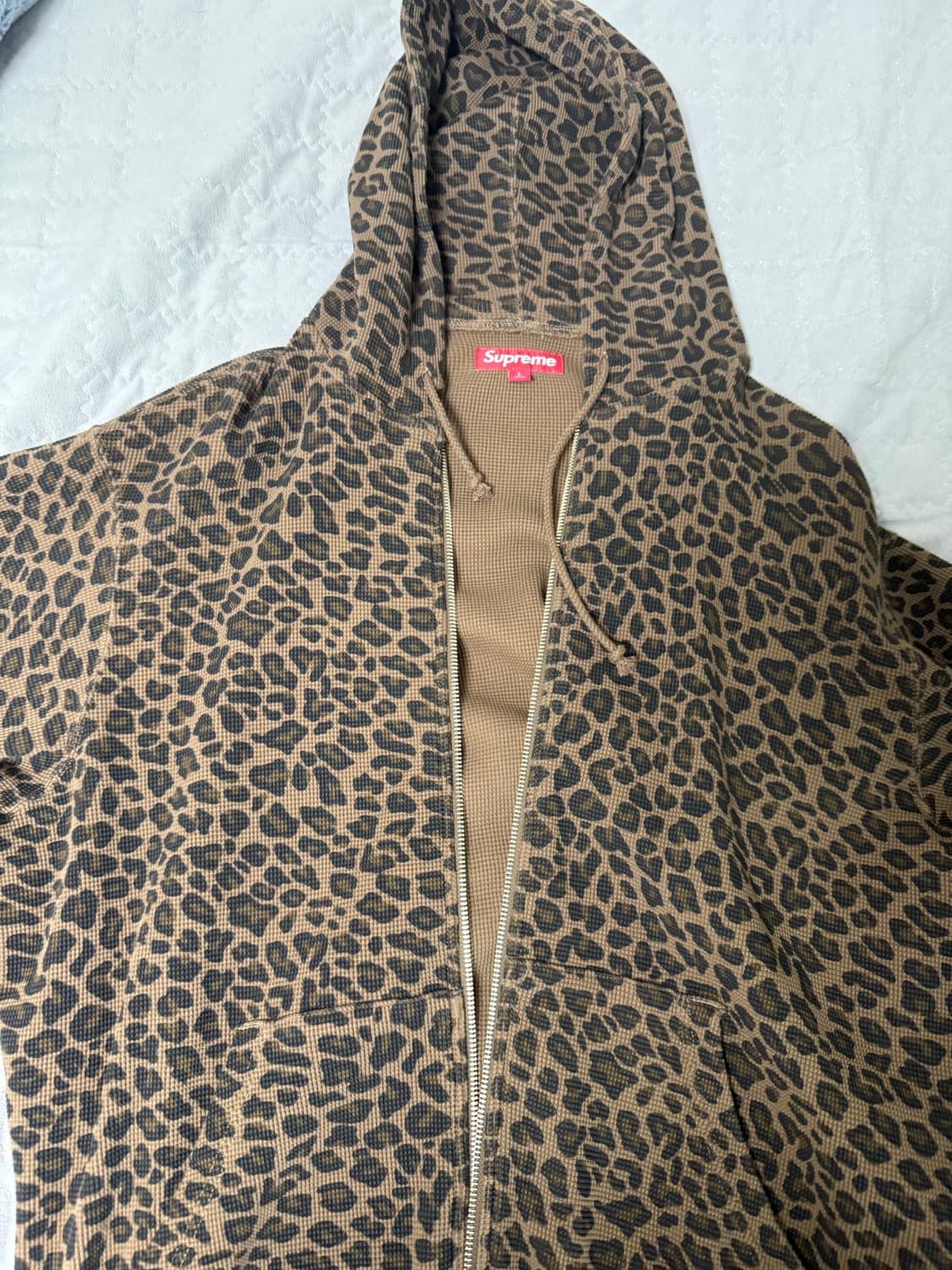 슈프림 써멀 후드 집업 레오파드 25ss l사이즈 상품이미지1