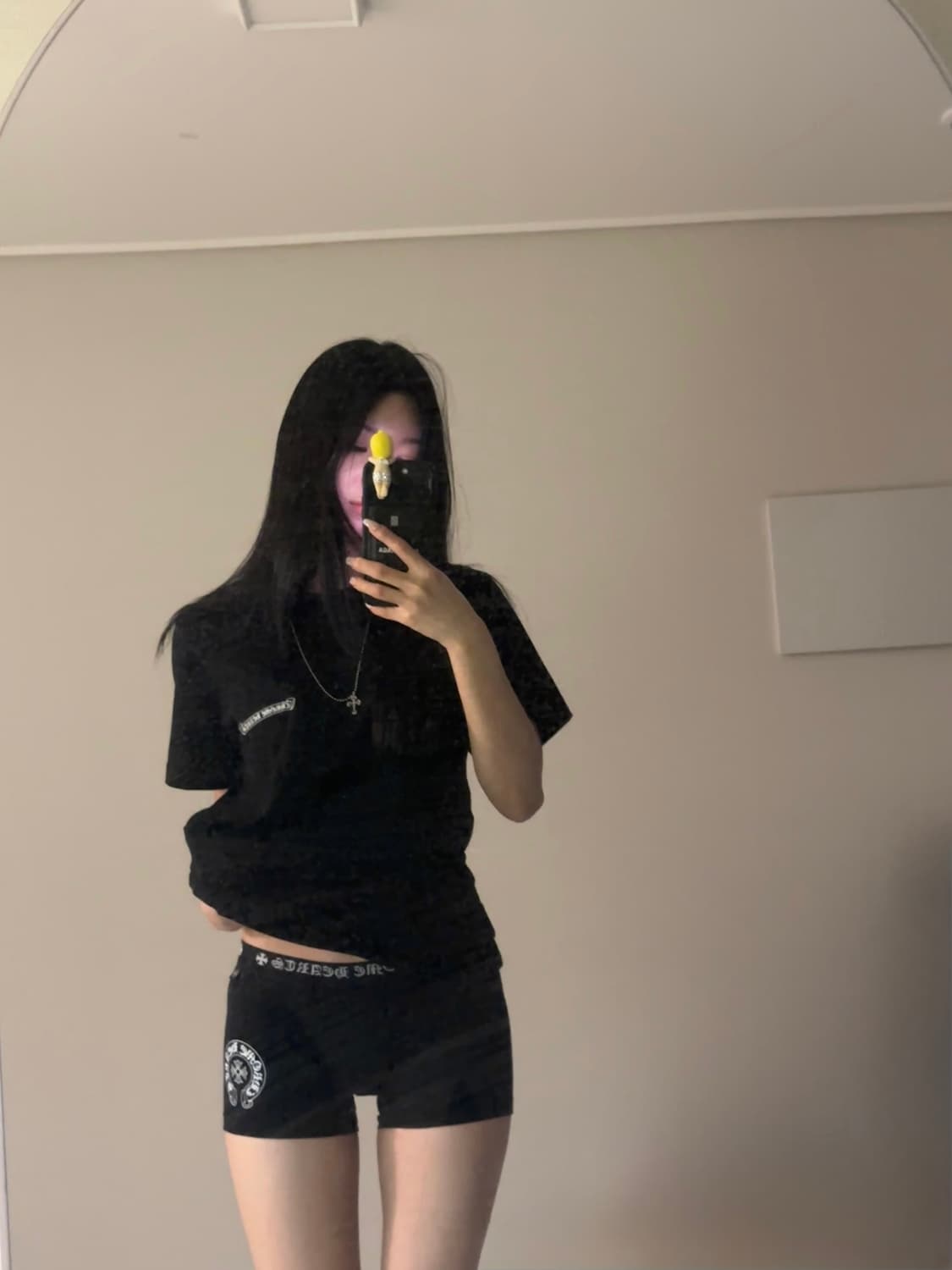 크롬하츠 스크롤 로고 티셔츠 블랙 S 상품이미지1