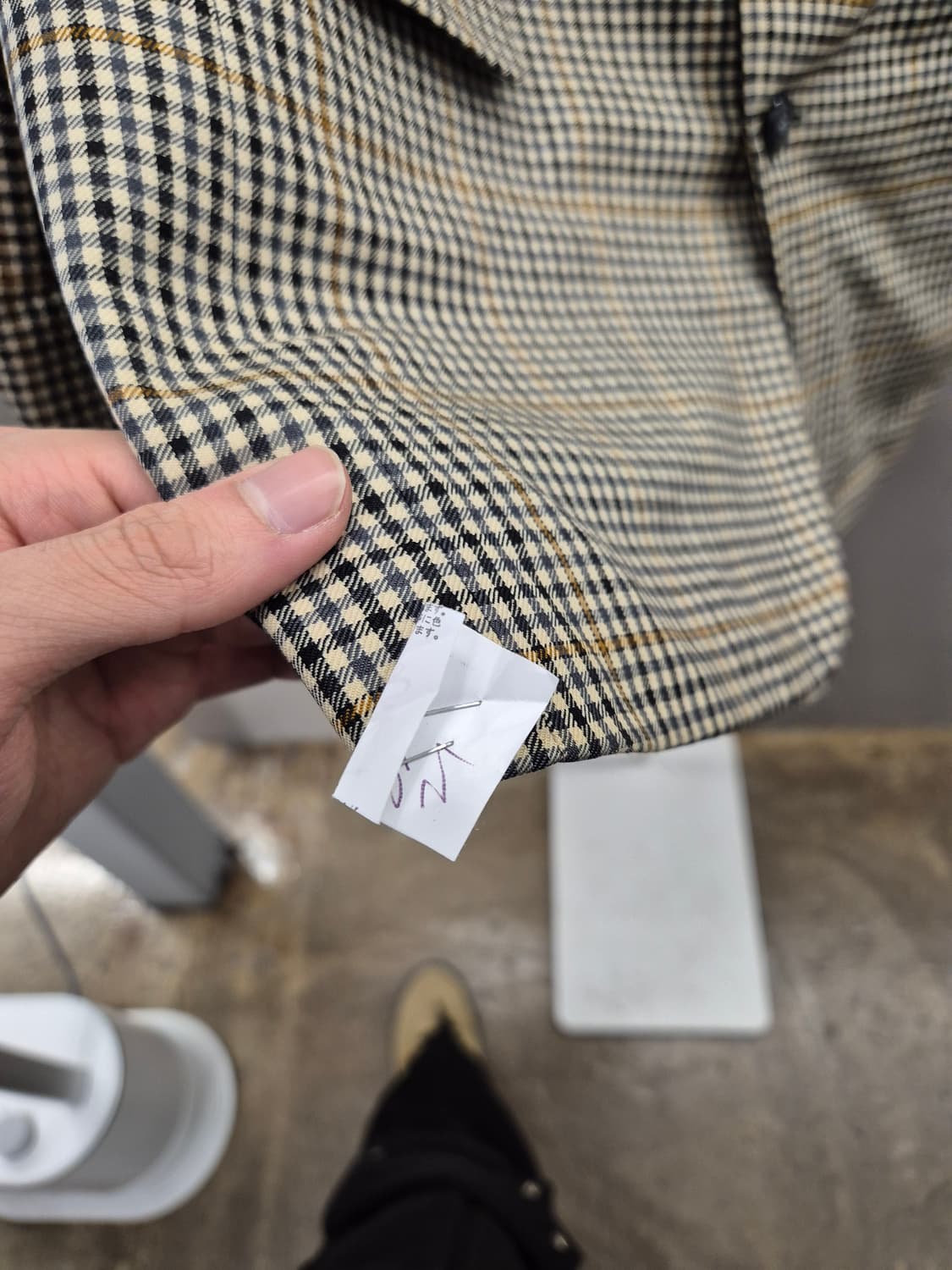 생로랑 체크 블레이저 38(A) 상품이미지8