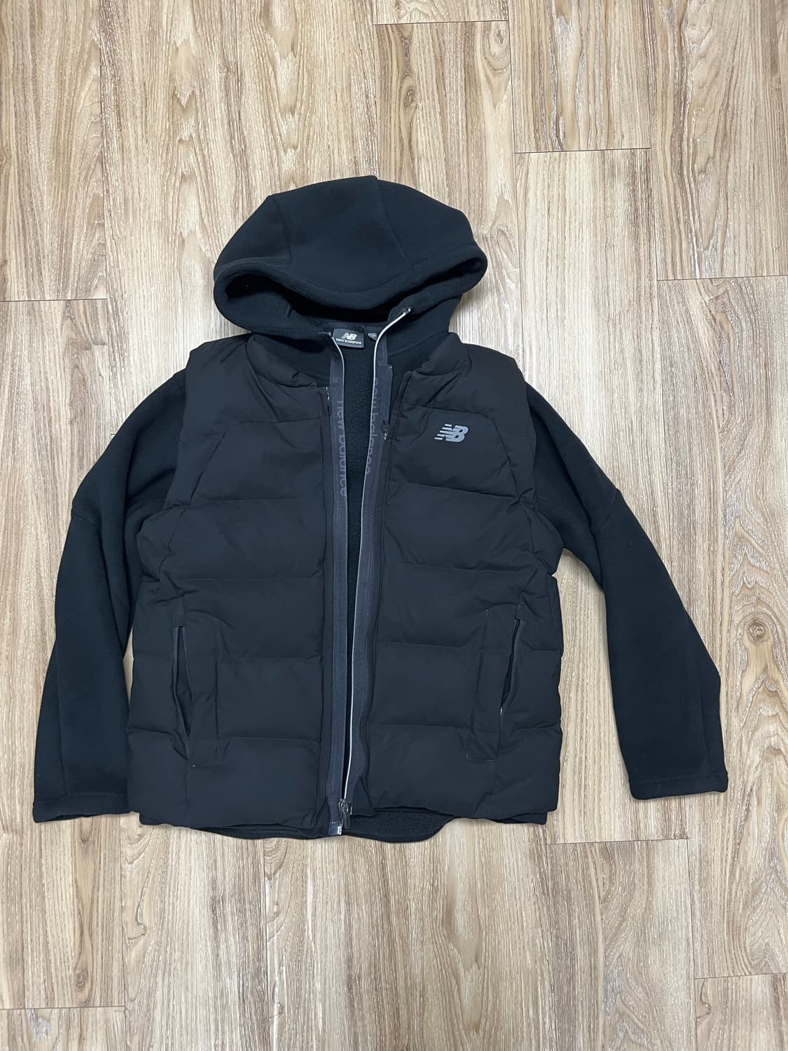 뉴발란스 덕다운 패딩 베스트+ 플리스 후드집업자켓 세트 100 상품이미지1