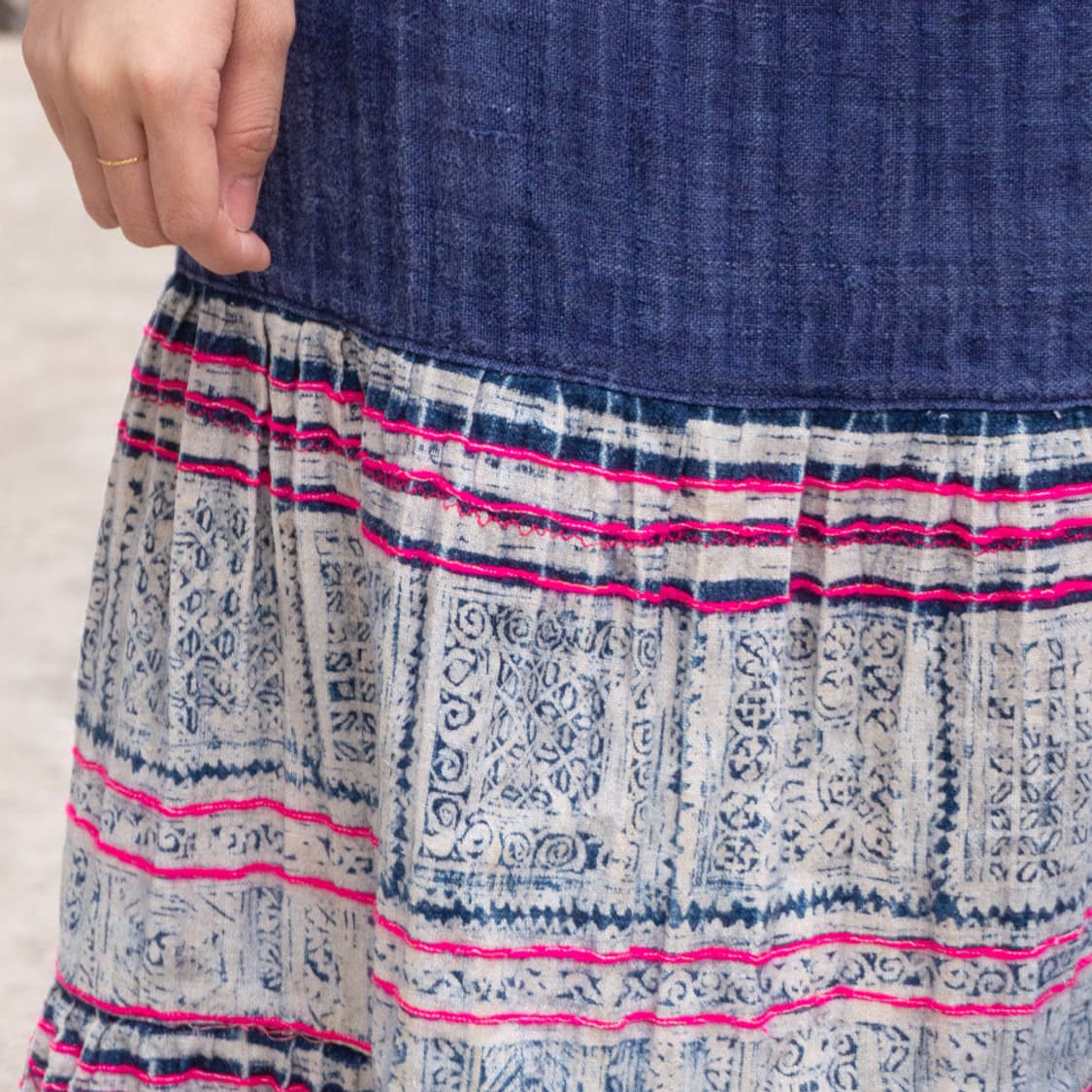 인디고 에스닉 티어드 스커트 상품이미지10