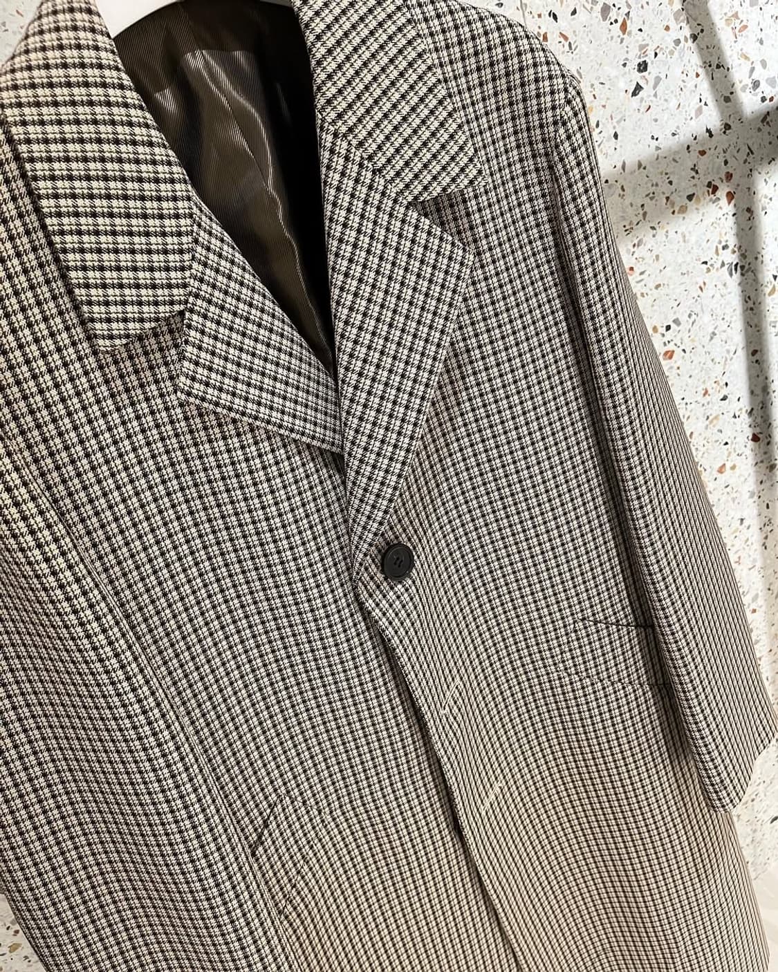 솔리드옴므 체크 싱글 코트 48사이즈 상품이미지9